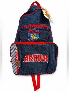 Vintage 1997 PBS Kids Arthur Denim Backpack NWT Rare Collectible